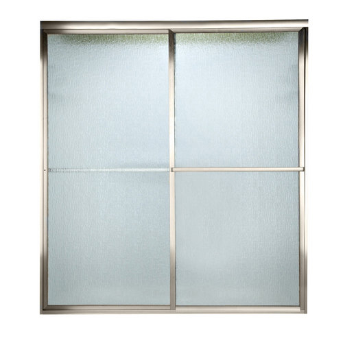 American Standard AM00770.422 Prestige Framed Rain Glass By-Pass Shower Doors - Silver (Pictured in Nickel)